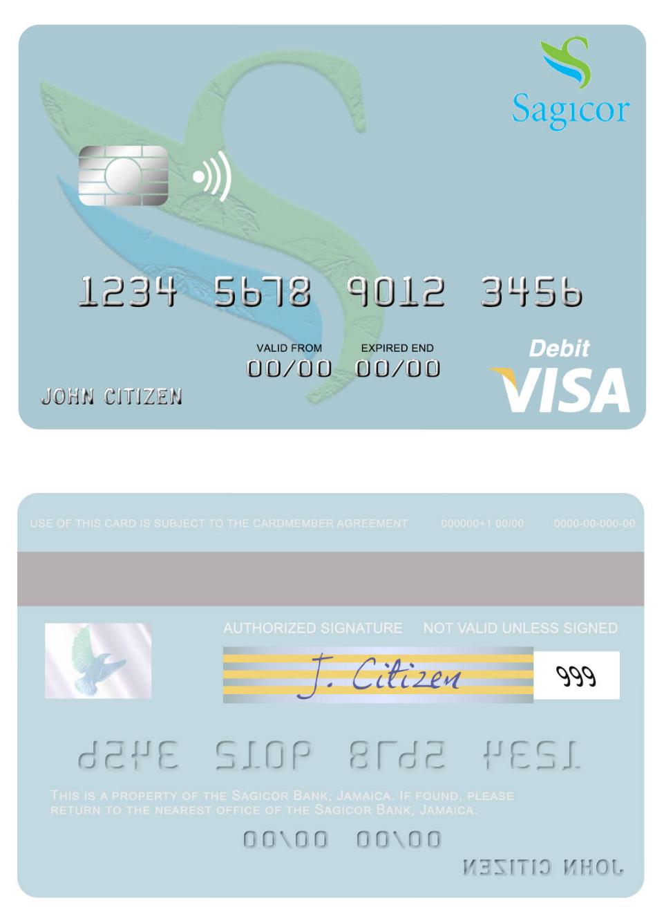 Jamaica Sagicor Bank visa debit card